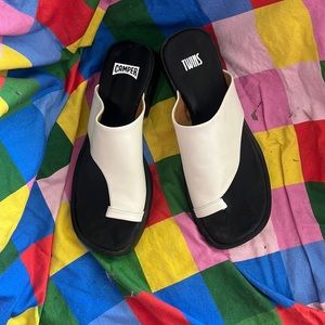 Camper Twins White Slides 39/8.5 Never Worn